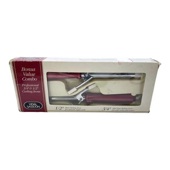 Vintage Vidal Sassoon 3/4" & 1/2” Size Professional Curling Iron 2 Pack #VS-984 - Picture 1 of 2
